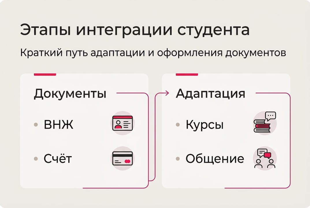 Инфографика: основные этапы и направления адаптации студентов