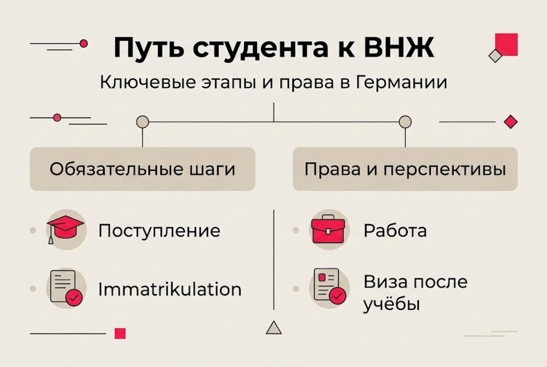 Инфографика: путь студента к получению и продлению ВНЖ