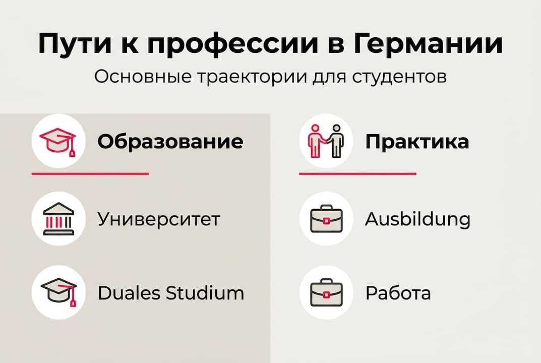 Инфографика: популярные пути развития для студентов в Германии