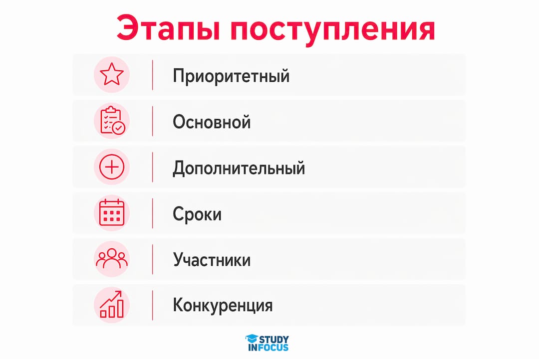 Инфографика: как поступить в университет — шаг за шагом