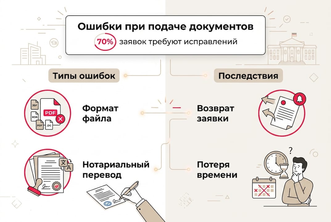 Инфографика: типичные ошибки при поступлении и их последствия