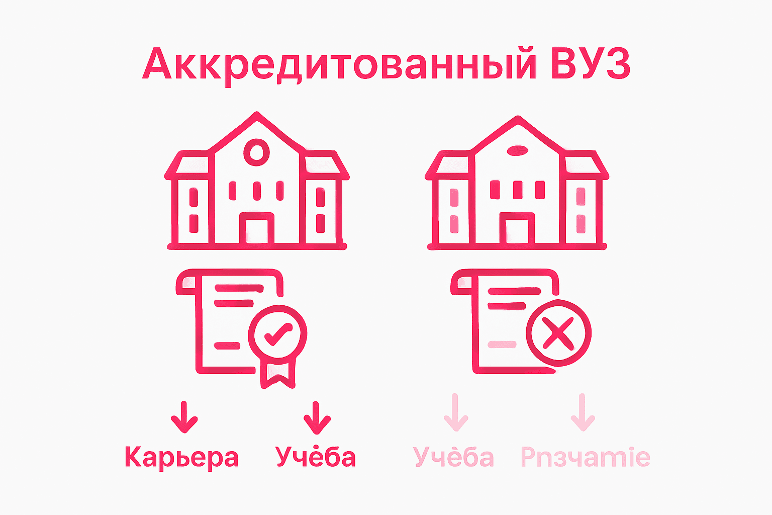 Инфографика: в чём разница между аккредитованными и неаккредитованными вузами