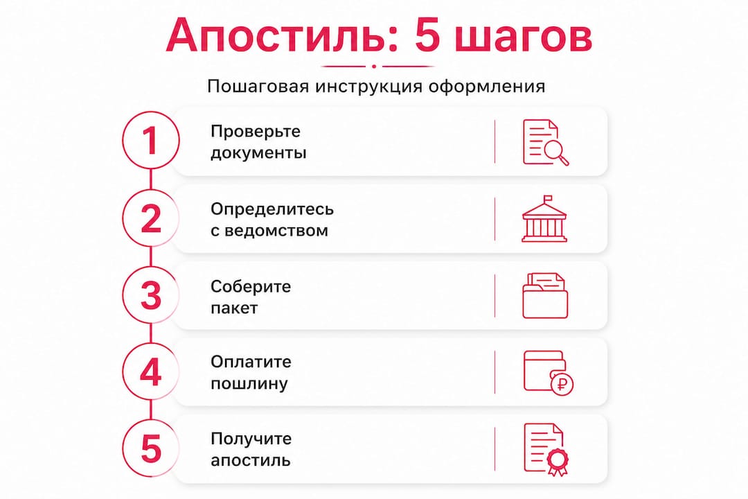 Инфографика: как оформить апостиль за 5 простых шагов