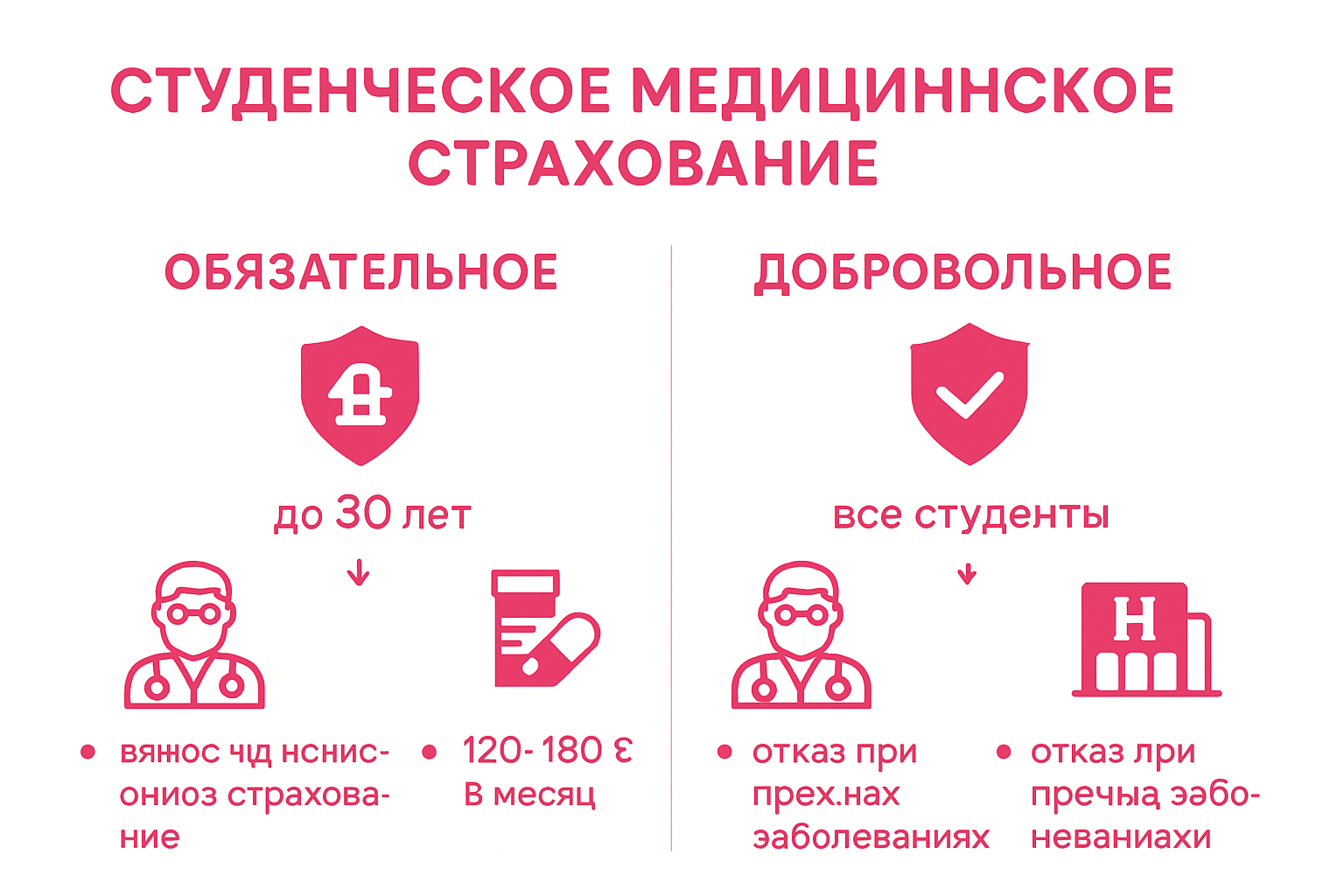 Infographic comparing student health insurance options