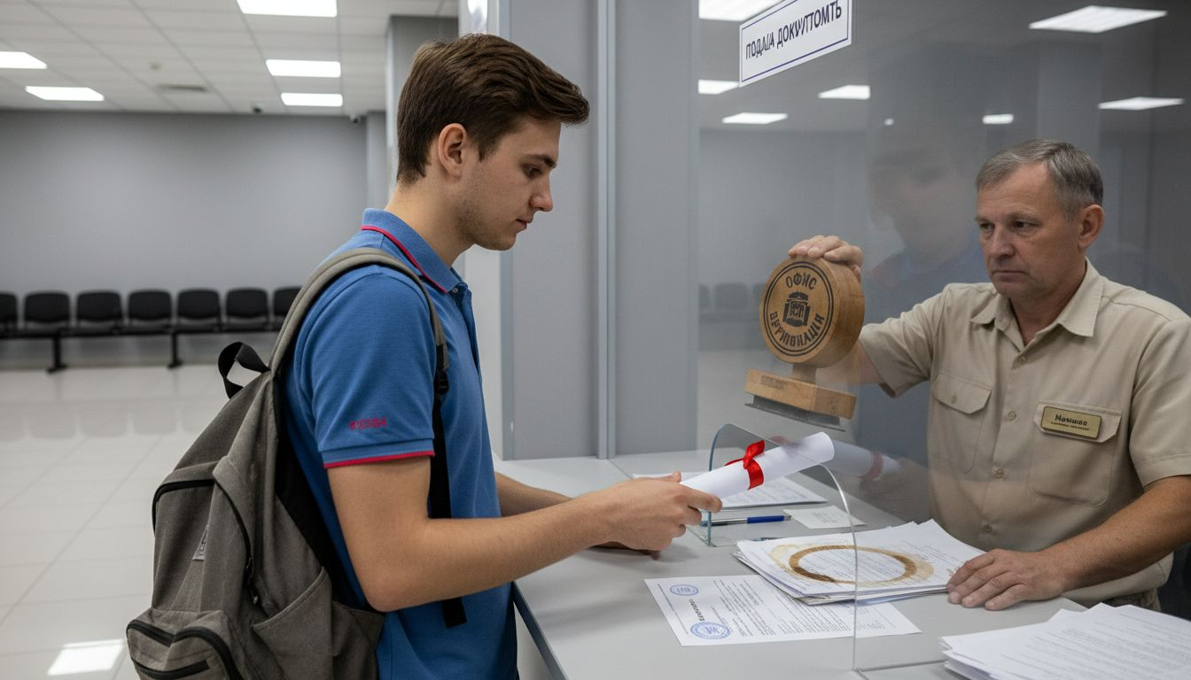 Соискатель подаёт диплом на процедуру признания.