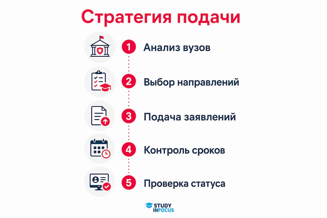 Инфографика: как правильно подготовить и подать документы для поступления