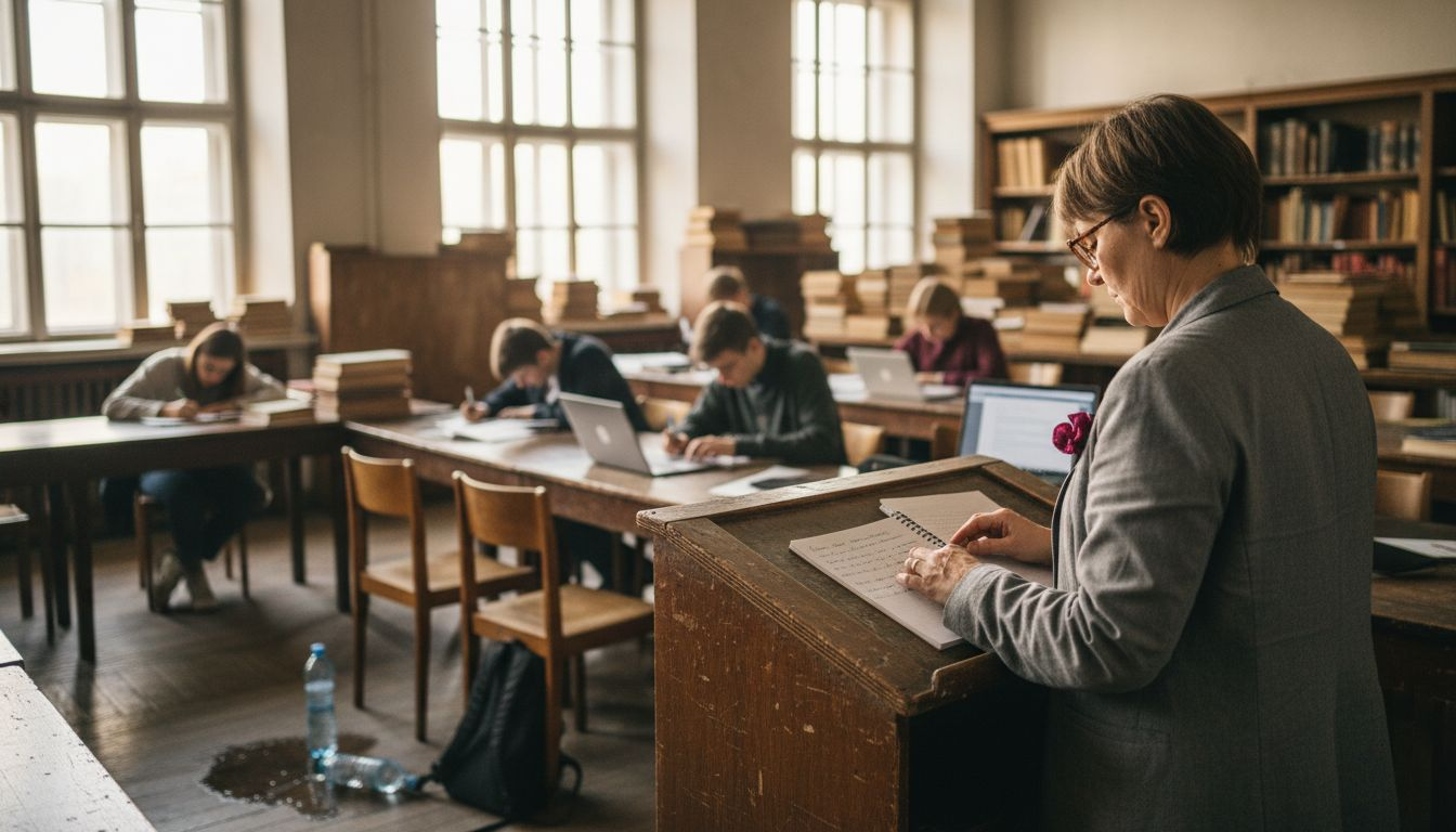 Лекция в аудитории немецкого университета в самом разгаре.