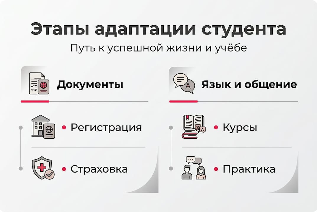 Инфографика: как проходит адаптация студентов в Германии