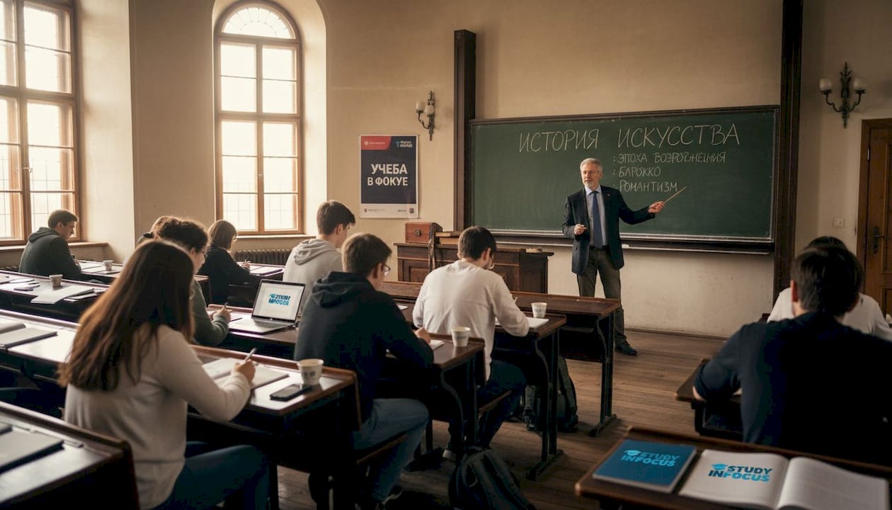 В университете проходит лекция, которую ведёт преподаватель из Германии.