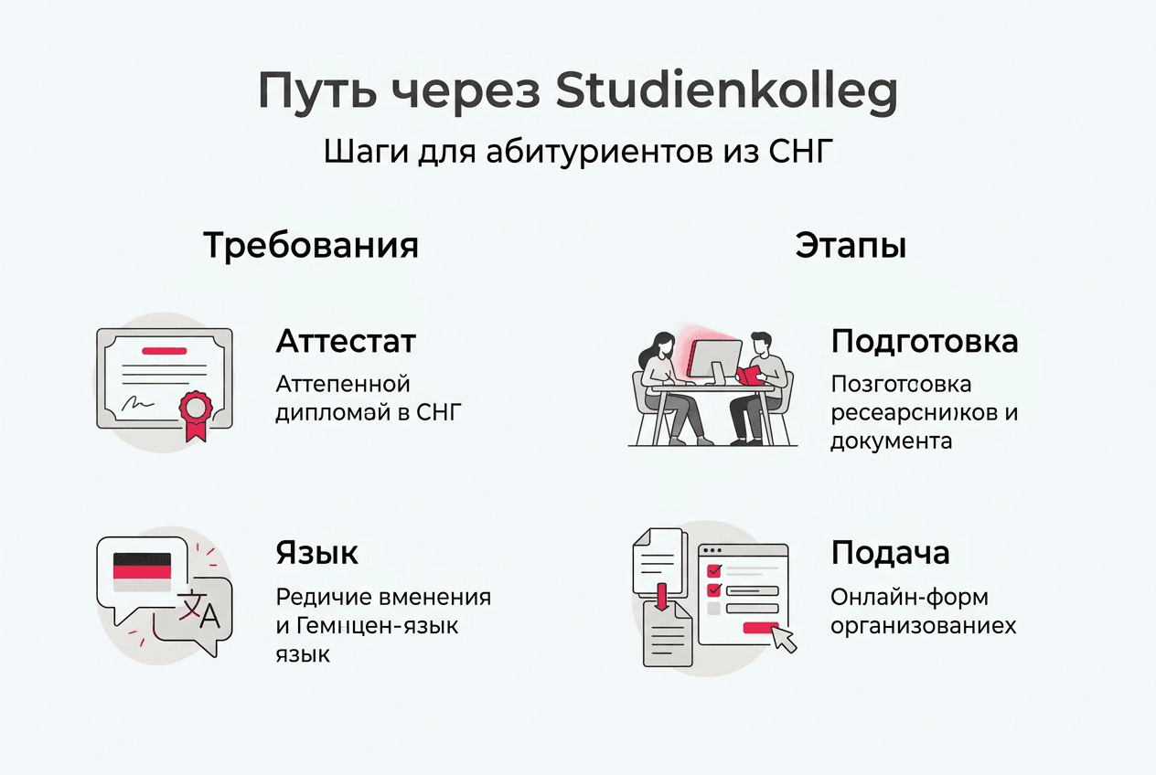 Инфографика: как студентам из СНГ поступить в Studienkolleg