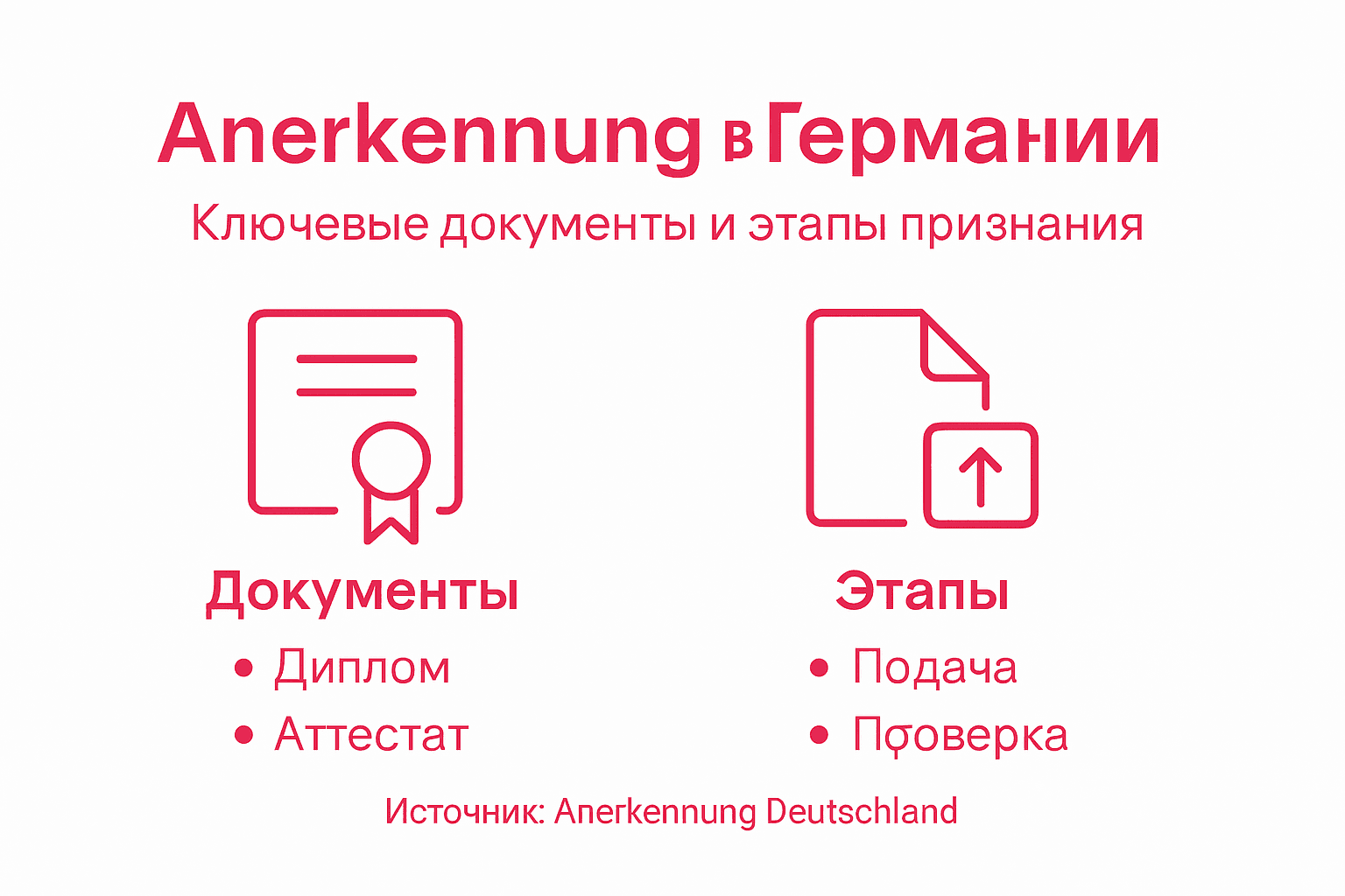 Инфографика: основные этапы и необходимые документы для подтверждения квалификации