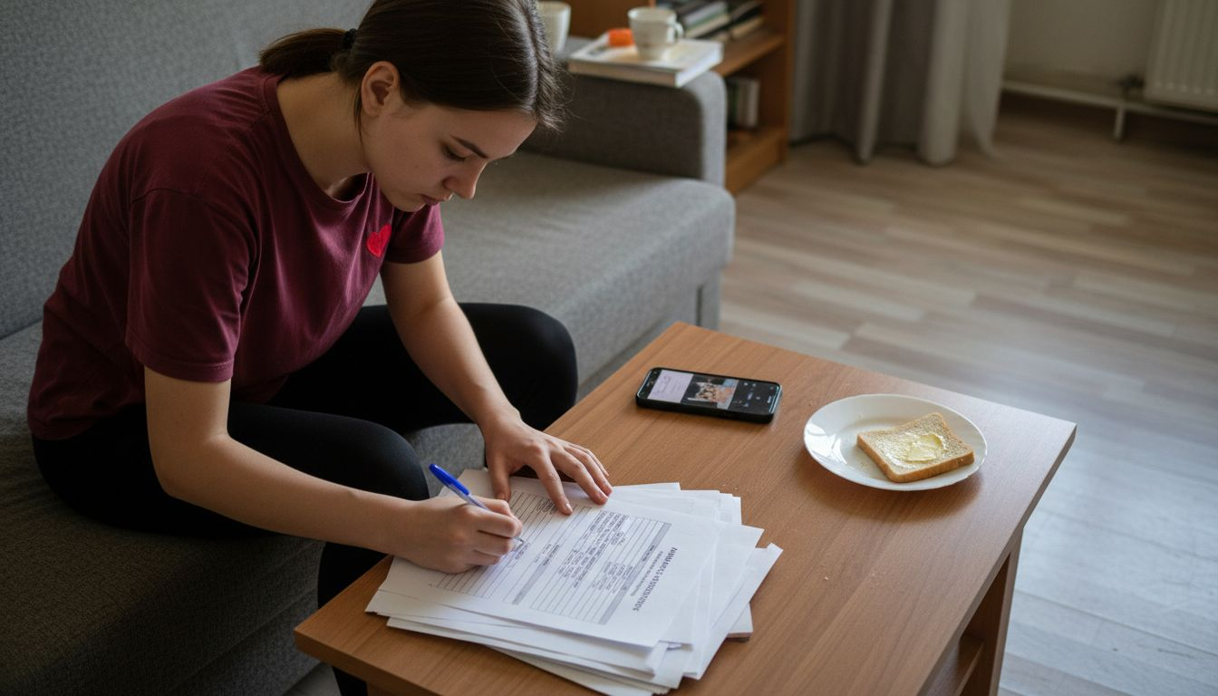 Абитуриент заполняет документы для поступления в университет