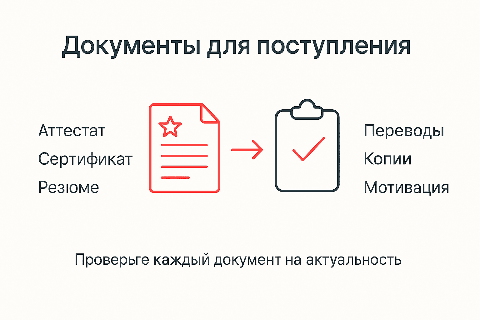Инфографика: какие документы нужны для поступления в Германию