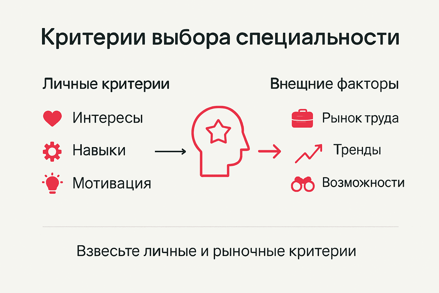 Инфографика: на что обратить внимание при выборе профессии