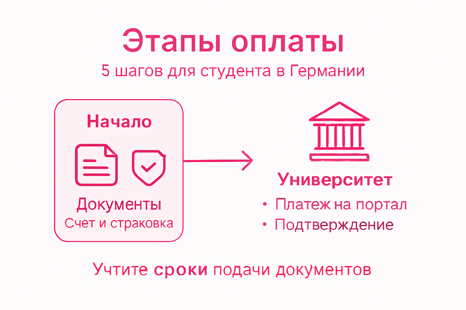 Инфографика: как проходит оплата обучения — пошаговая инструкция