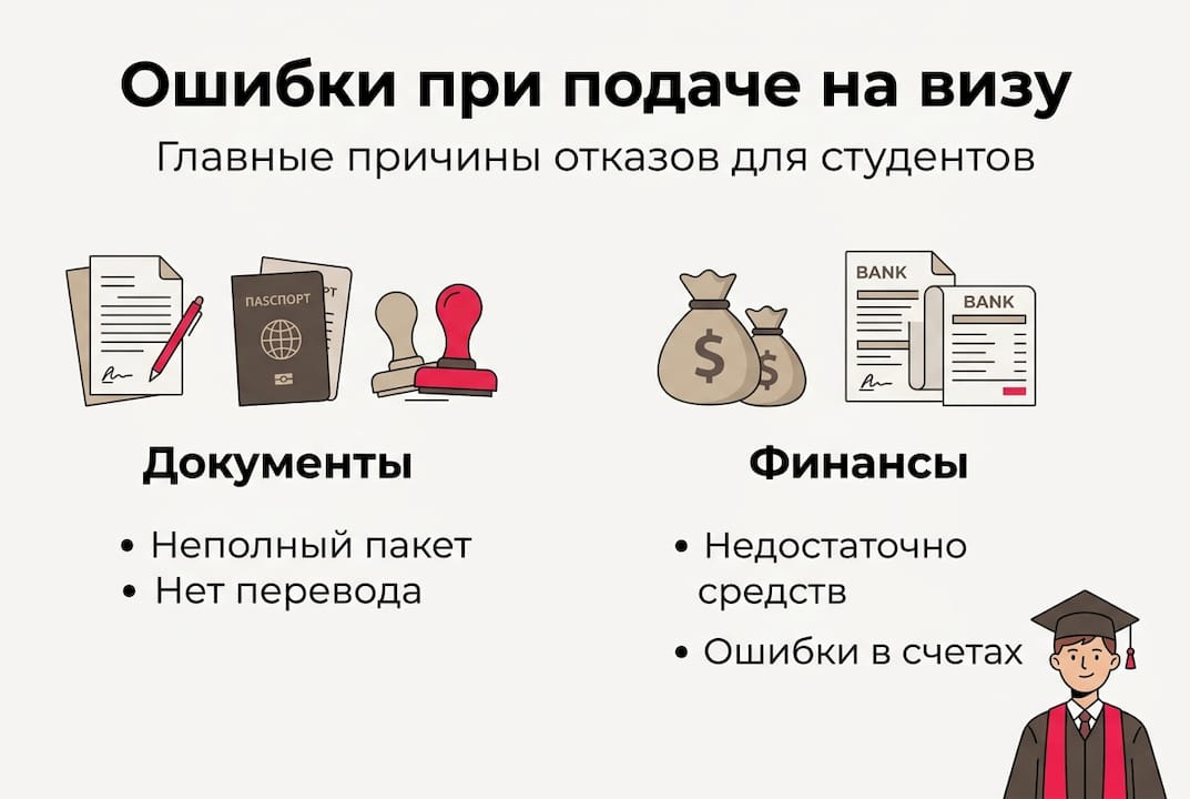 Инфографика: типичные ошибки при оформлении визы