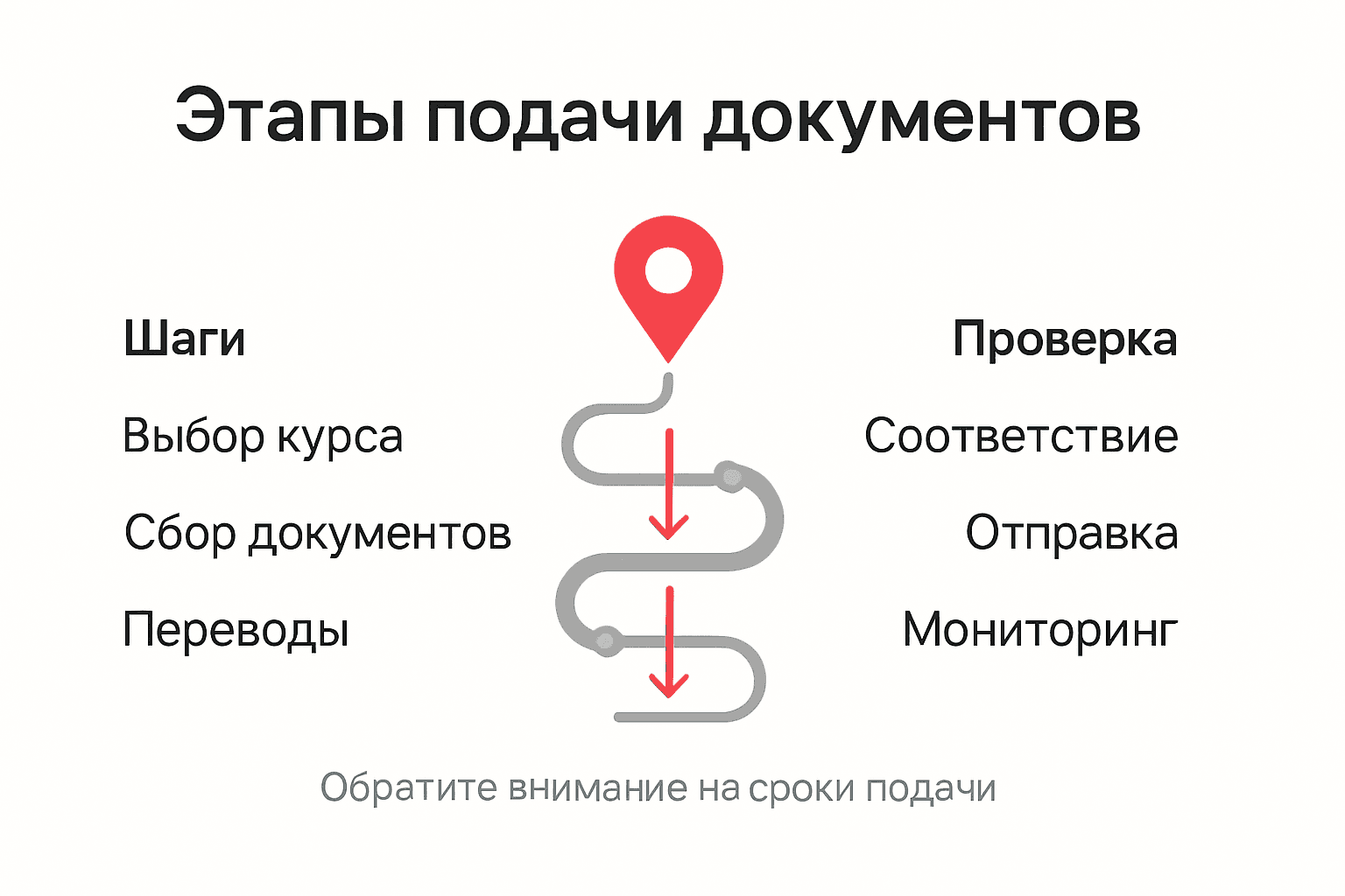 На инфографике наглядно показаны все этапы оформления немецких документов.