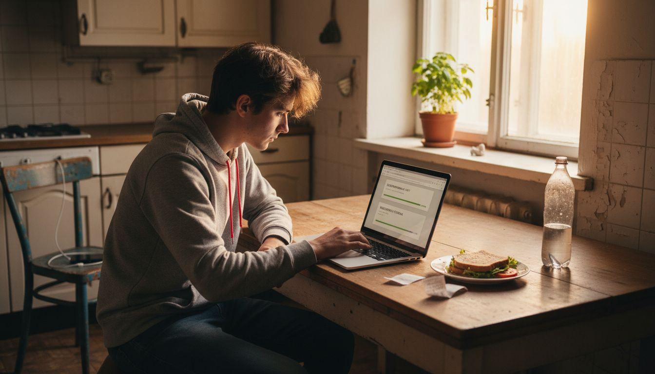 Студент оформляет справку о финансовой состоятельности и страховой полис через интернет.