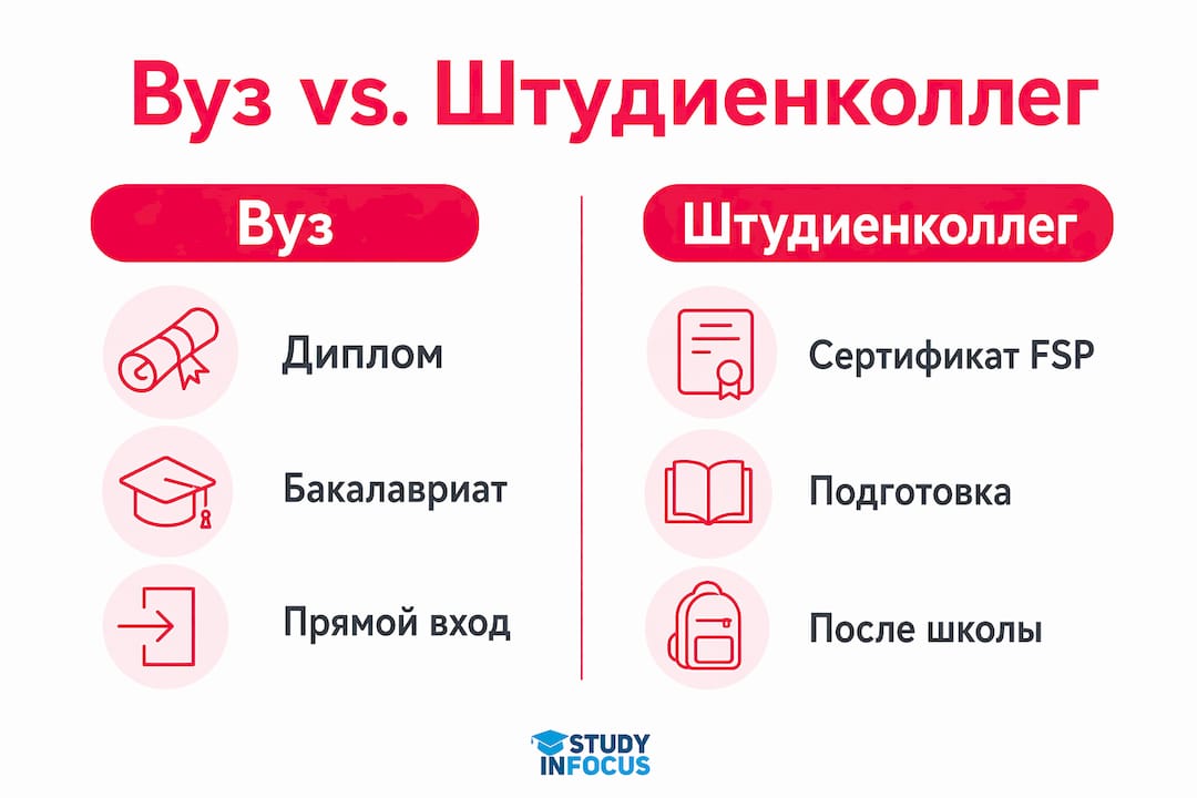 Инфографика: основные отличия между университетом и штудиенколлегом в Германии
