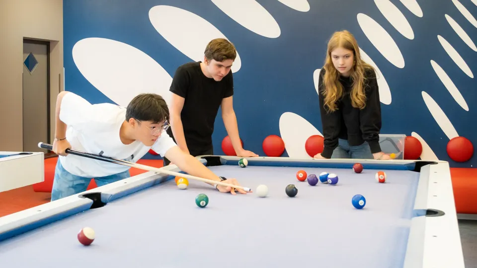 Billiards in the leisure area