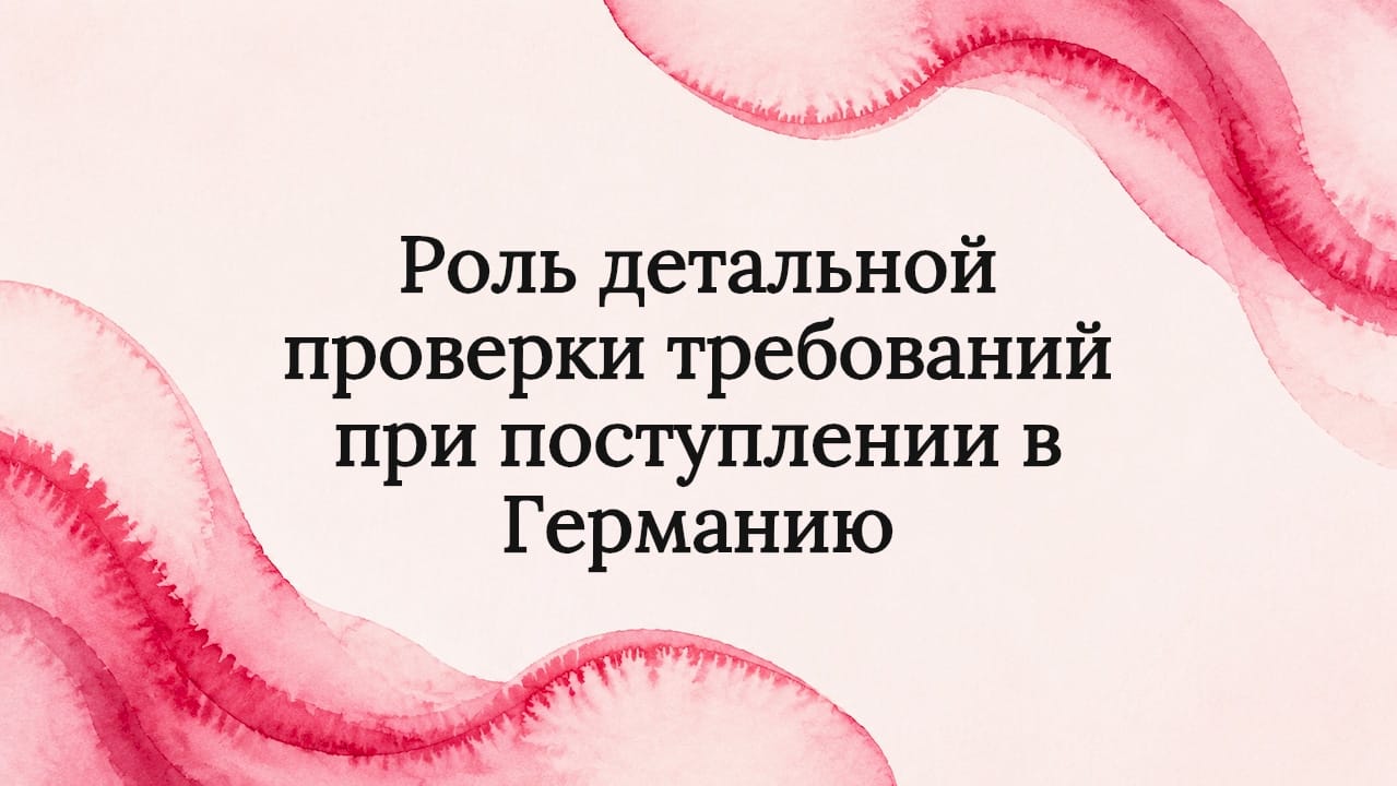 Роль детальной проверки требований при поступлении в Германию