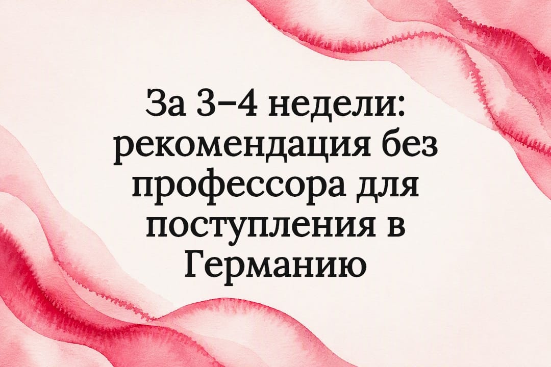 За 3–4 недели: рекомендация без профессора для поступления в Германию